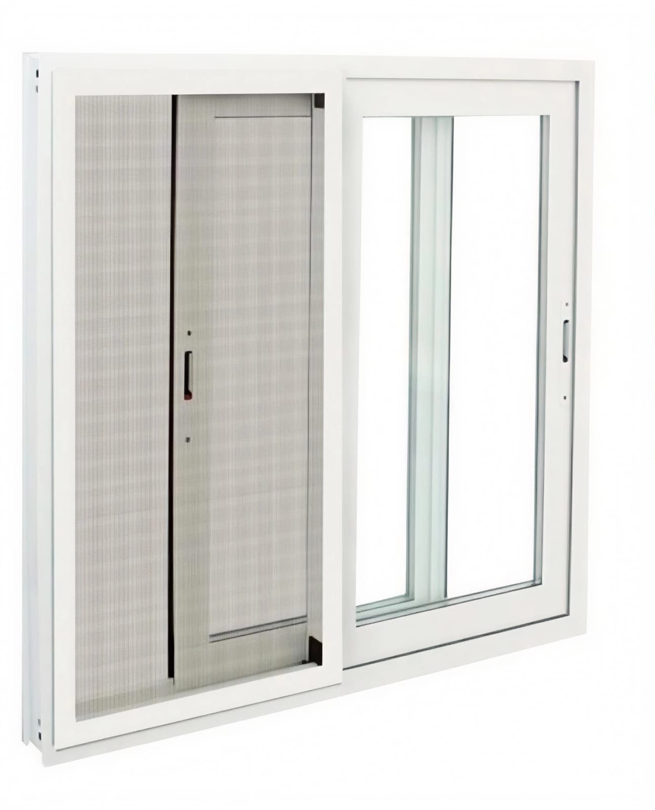 Puerta corrediza uPVC tradicional blanca con mosquitero